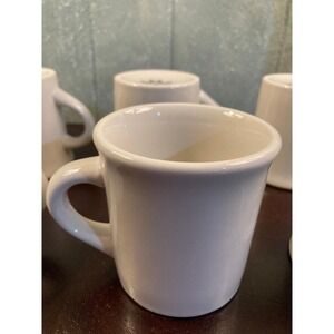 Tuxton White Ceramic Coffee Mugs Set of 6 Restaurant Ware Diner Style
